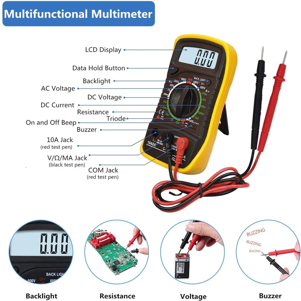 60W Soldering Station Kit | 20-in-1 Precision Tool with Digital Multimeter & 5 Interchangeable Tips - Thumbnail 2