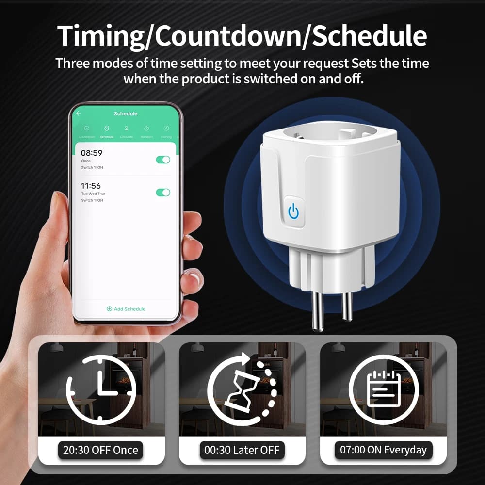 Smart Plug | 16A/20A EU Socket with Energy Monitoring | Voice Control for Alexa & Google Home - Thumbnail 6