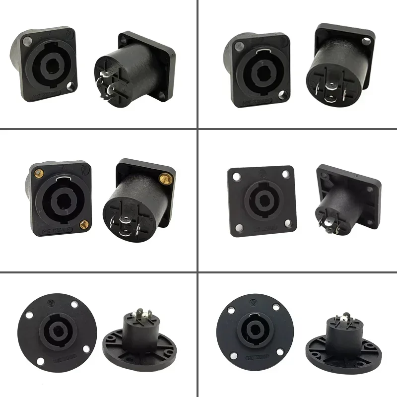 XLR & Speakon Panel Mount Connectors | 4-Pole Audio Sockets | Round & Square Base - Thumbnail 2