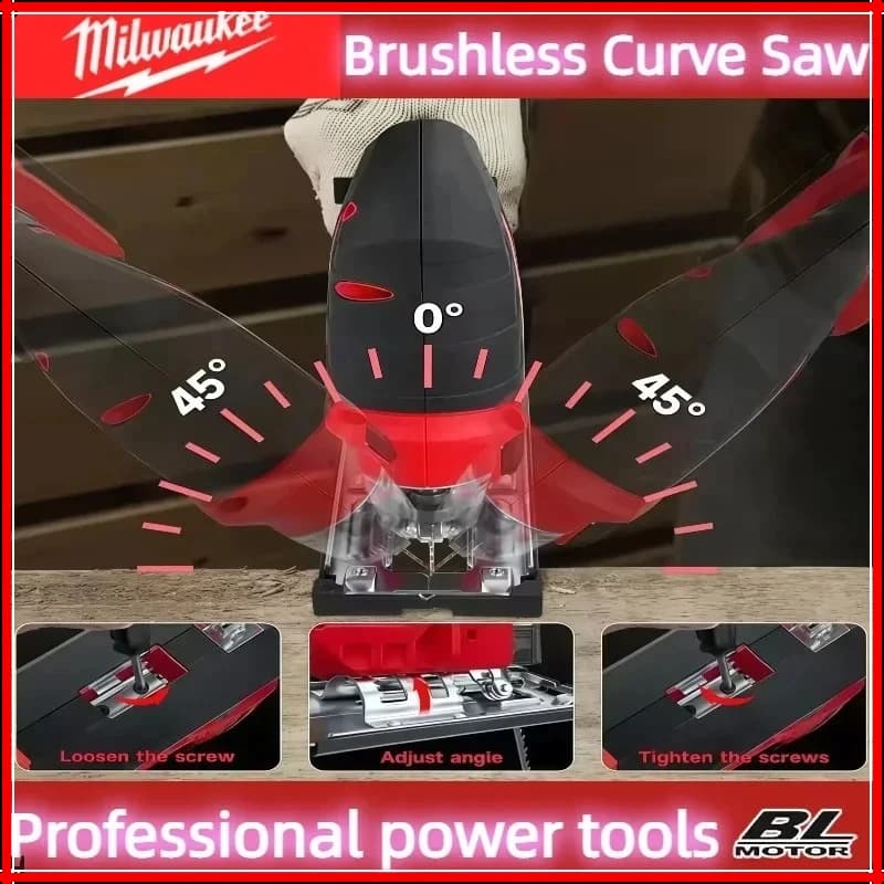 Milwaukee M18 Brushless Jig Saw | 3000RPM Cordless Curve Saw | Adjustable Woodworking Power Tool - Thumbnail 5