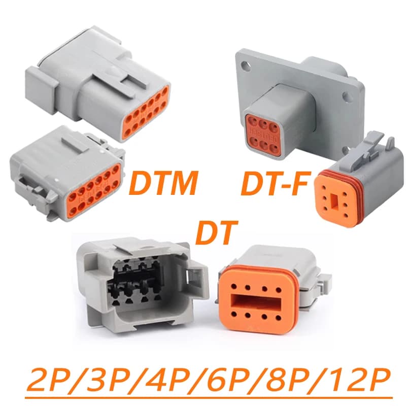 Waterproof DT Automotive Connector Set | 2-12 Pin Male & Female Flange Terminals - Thumbnail 2
