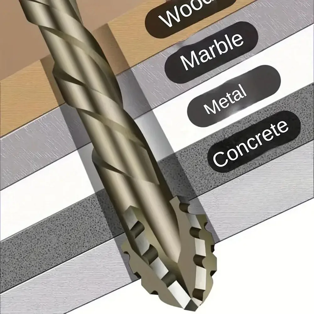 4PCS (6+8+10+12) MM Four Blade Serrated Eccentric Dry Drilling All Ceramic Tile Concrete Marble Glass Superhard Tungsten Steel D - Thumbnail 4