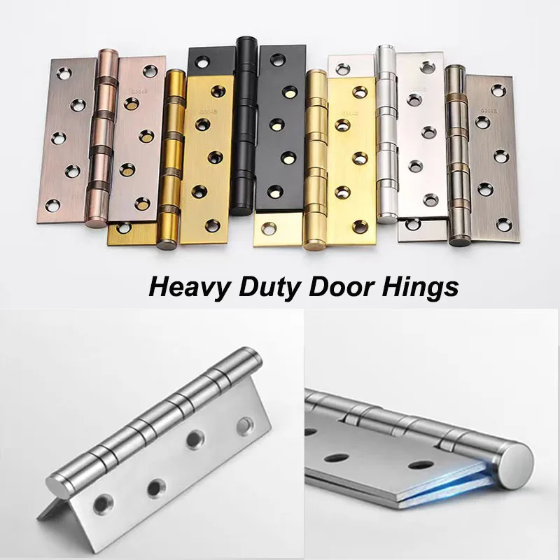 Duty Stainless Steel Mute Hinges | 4/5 Inch With Screws | For Thickened Wood & Room Doors - Thumbnail 2