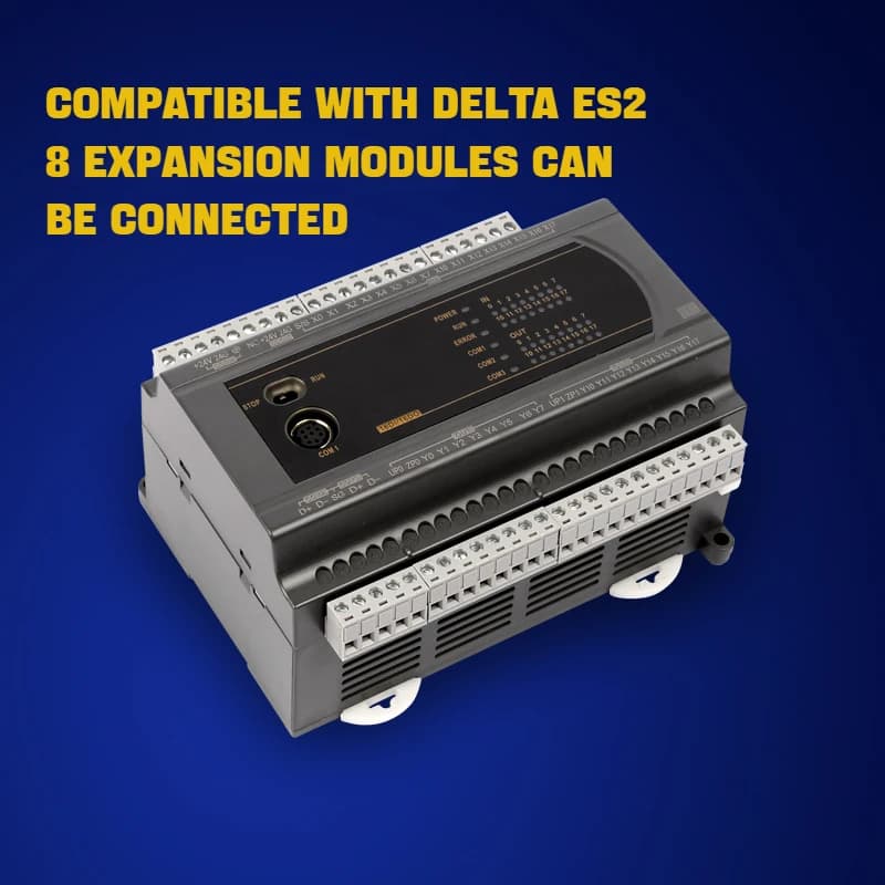 Delta-Compatible PLC Controller | DVP-ES200 Series | Industrial Automation Module - Thumbnail 3