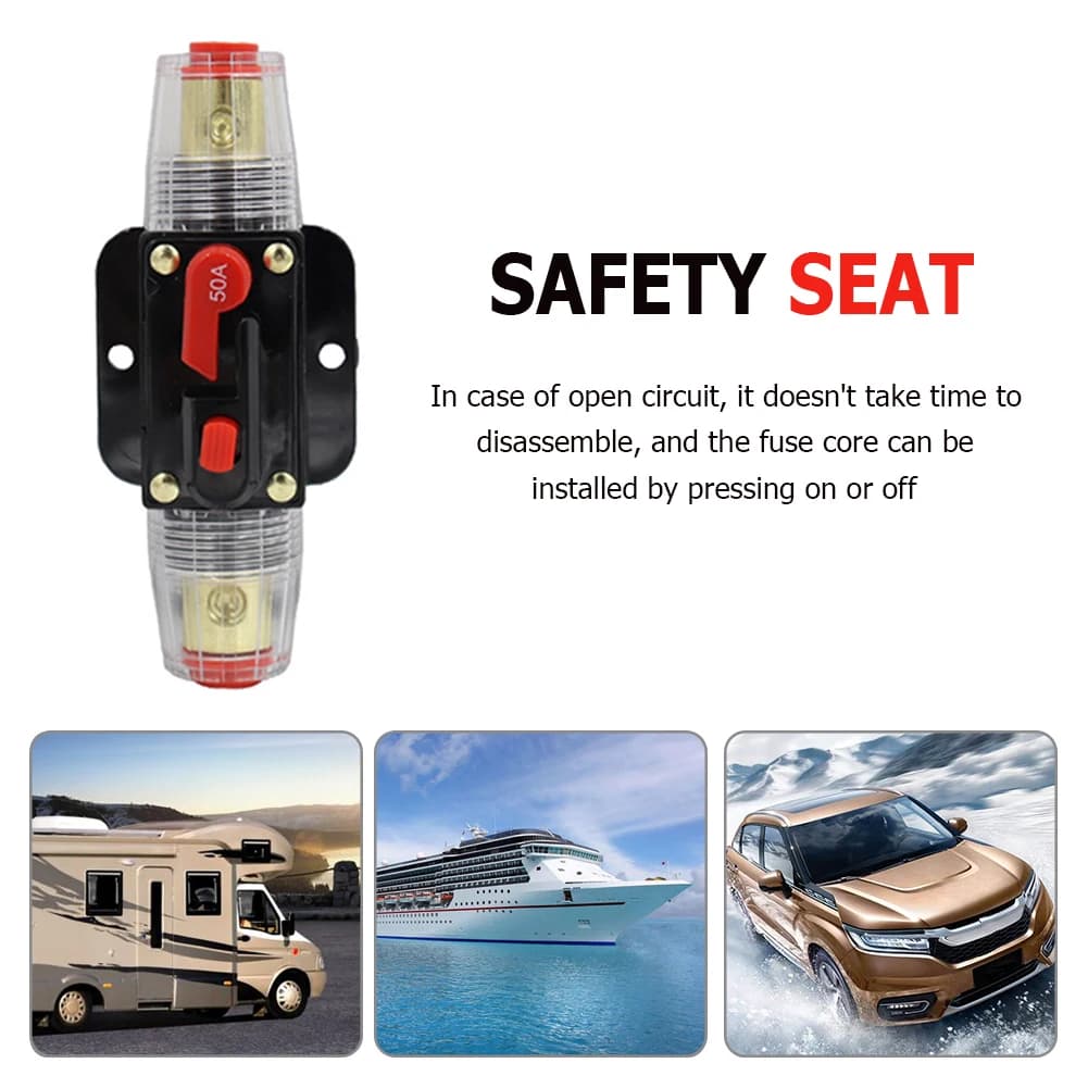 Heavy-Duty DC Circuit Breaker | 12V-48V Resettable Fuse | 30A-100A Overload Protection - Thumbnail 6