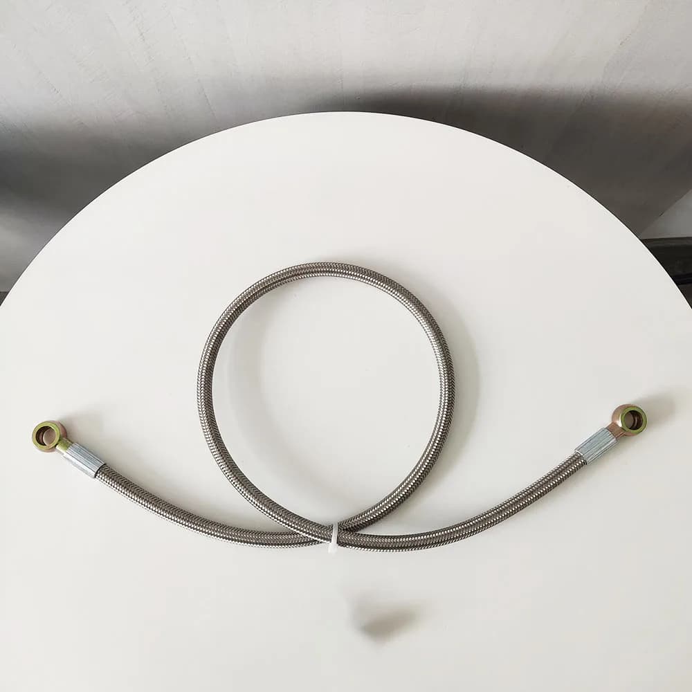 High-Temperature PTFE Fuel Line Hose | 8-12mm | 0-90° Bend | Braided Engine Oil Pipe - Thumbnail 3