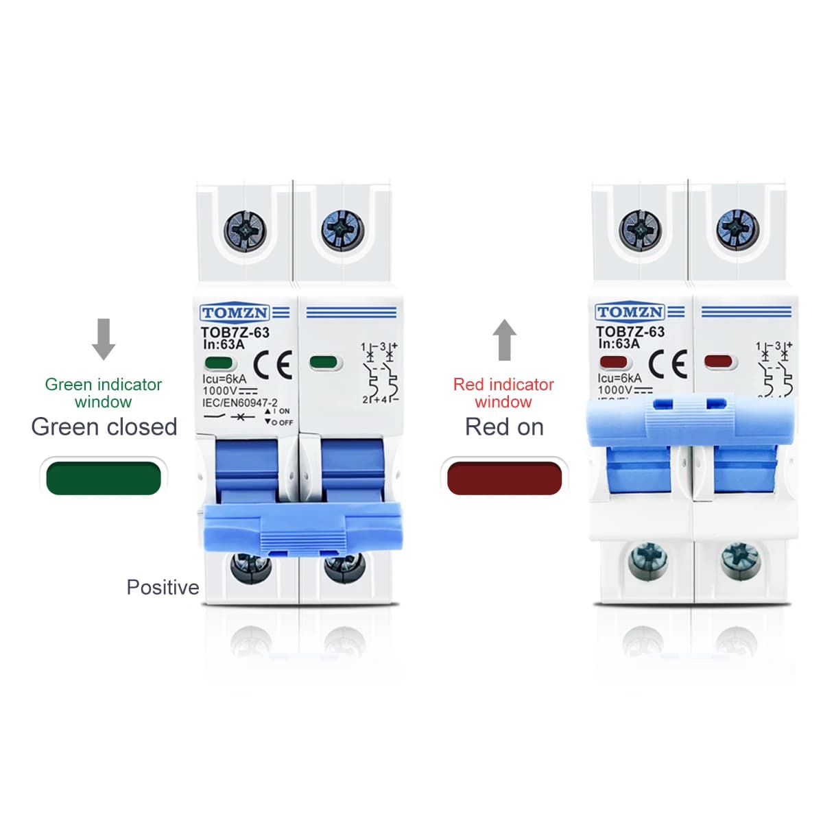 DC Solar Circuit Breaker | 2-Pole 1000V MCB | 3A-63A Protection for PV Systems - Thumbnail 5