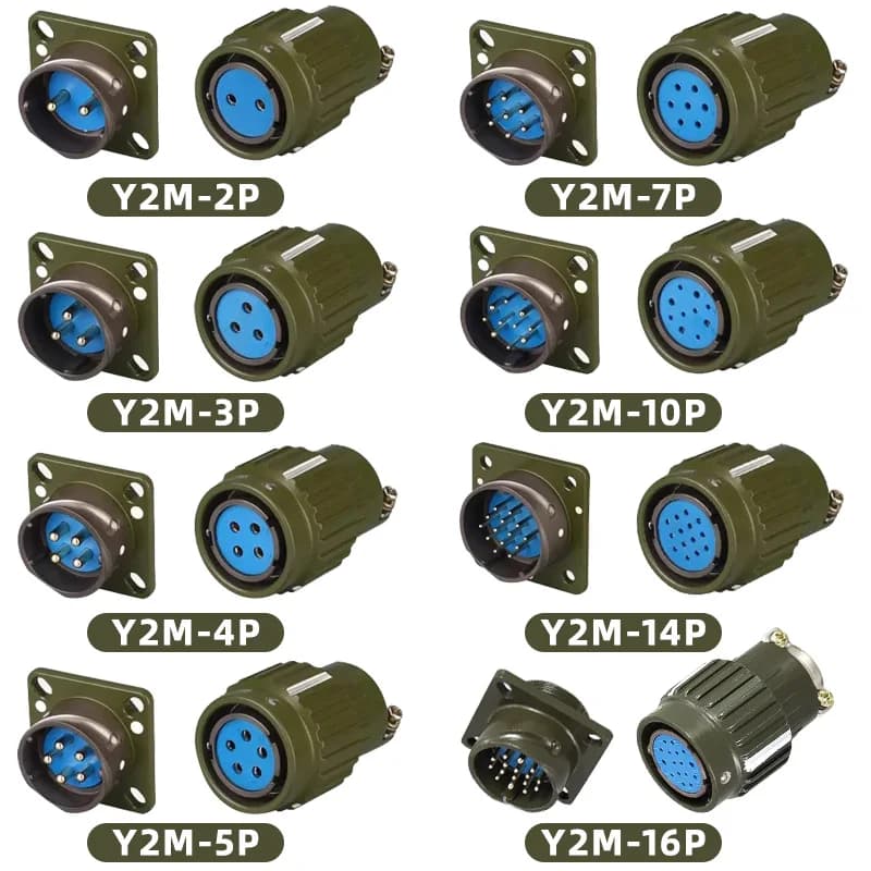 Aviation Connector | 2-16 Pin Heavy-Duty Plug & Socket | Industrial-Grade Electrical Coupler - Thumbnail 2