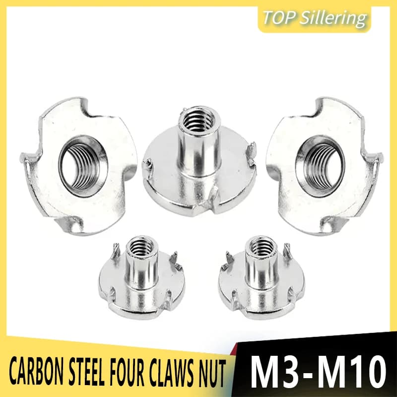 Claw T-Nuts | M4 M5 M6 M8 Carbon Steel | For Speaker & Wood Furniture Hardware - Thumbnail 2