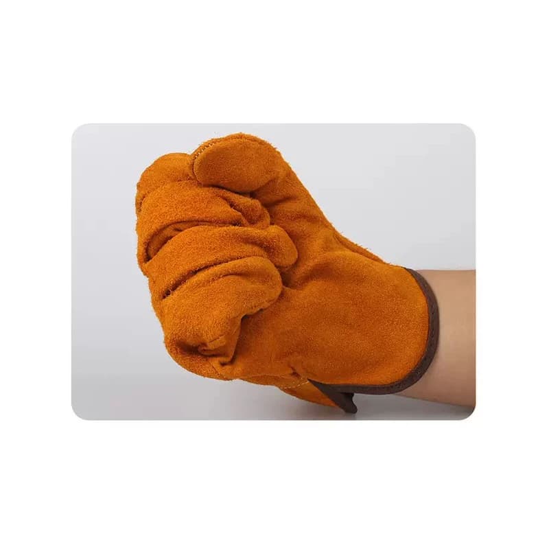Men's Cowhide Work Gloves | 2-Pair Soft Leather Set | Driving, Hunting, Farm & Welding Safety - Thumbnail 3