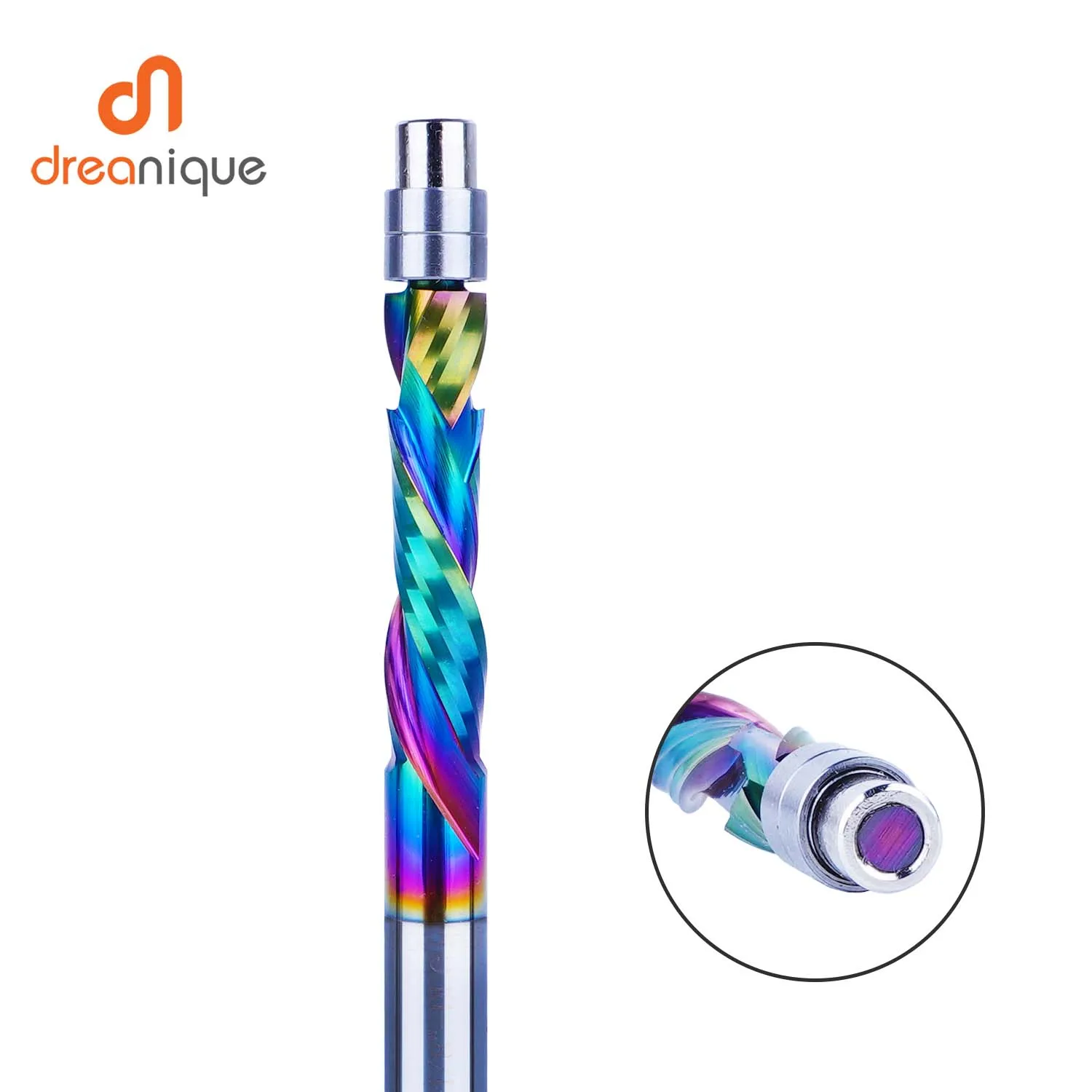 Coated Flush Trim Router Bit | 2-Flute Spiral Bearing Guide | 8mm Solid Carbide Trimmer - Thumbnail 5
