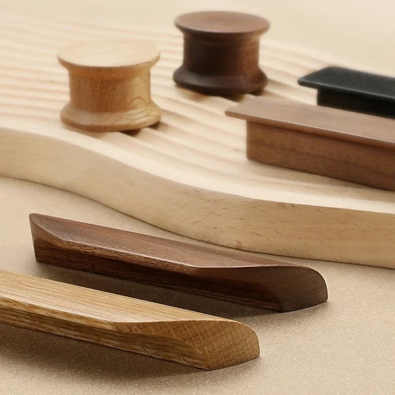 Walnut Cabinet Handles | Natural Wood Extended Pulls | High-End Wardrobe & Drawer Hardware - Thumbnail 4