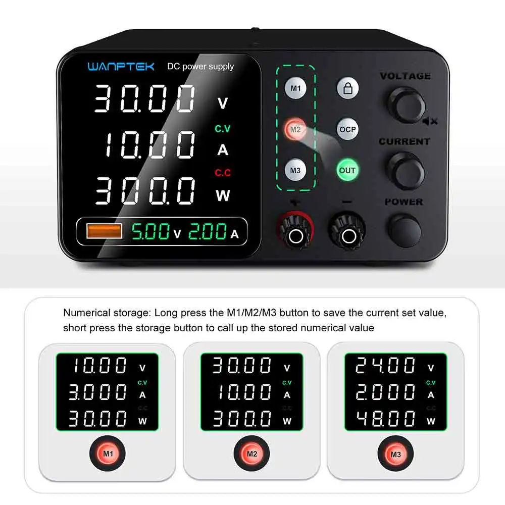 Adjustable DC Power Supply | 30V 5A Lab-Grade Precision | Digital Display & Memory Function - Thumbnail 4