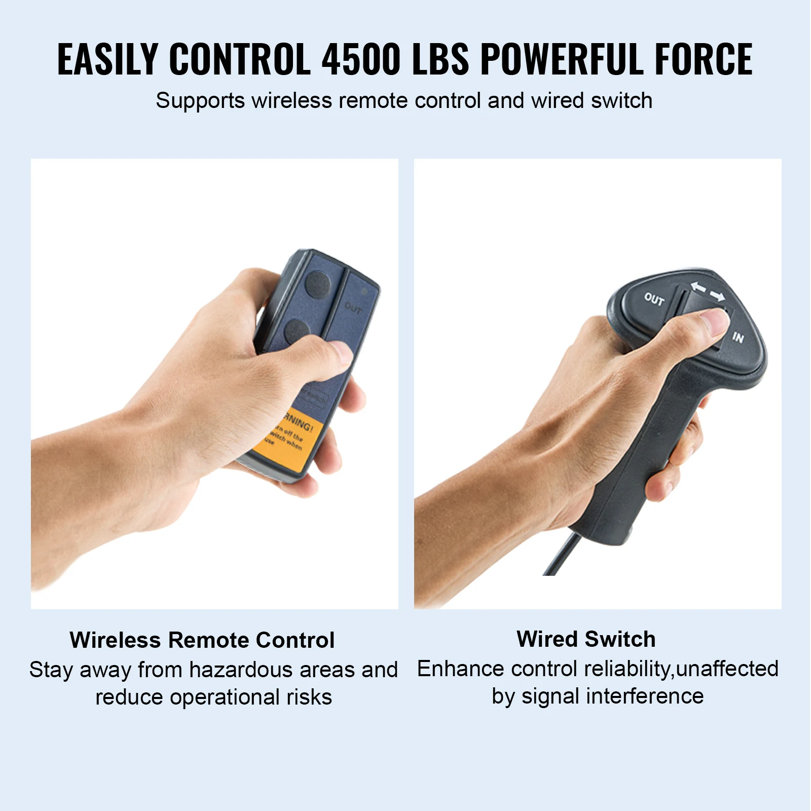12V Electric Winch | 4500lb Heavy-Duty Towing | Wireless Remote Control for ATV, UTV & Trucks - Thumbnail 5