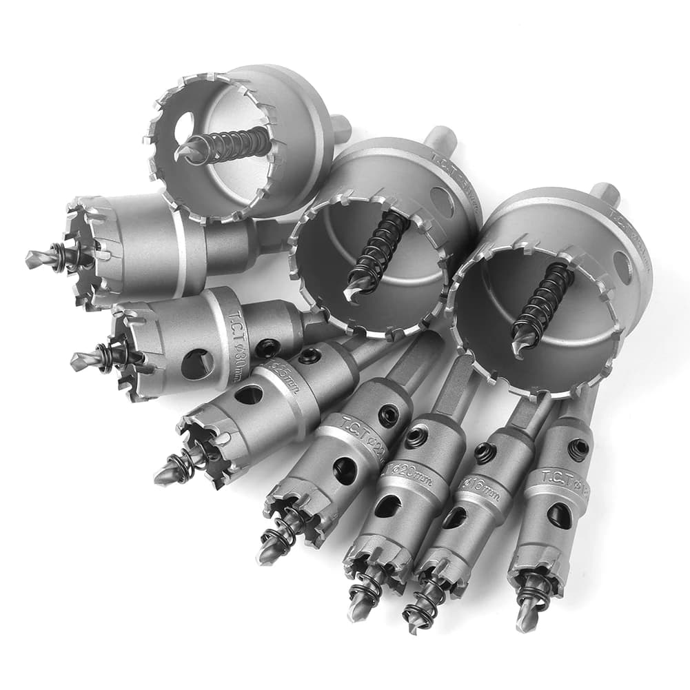 TCT Hole Saw Set | Carbide-Tipped for Stainless Steel & Metal | 12-150mm Drill Bits - Thumbnail 5