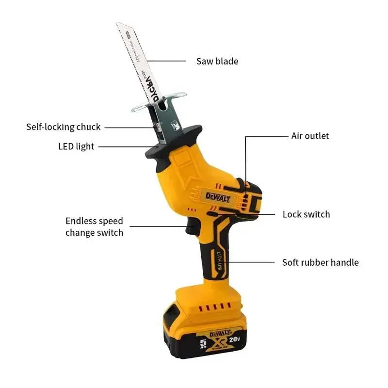 DeWalt 20V MAX Cordless Reciprocating Saw | Brushless Motor for Metal & Wood Cutting - Thumbnail 4