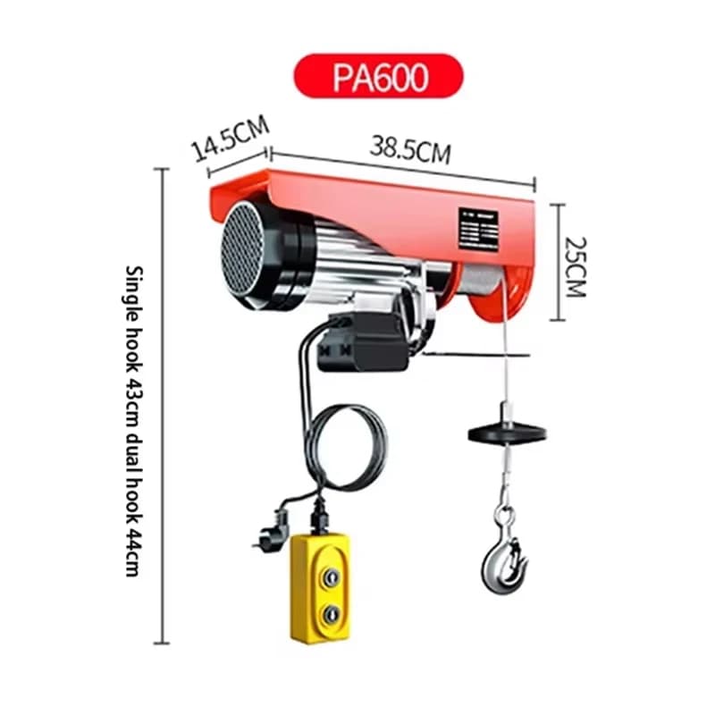 220V Electric Hoist | 100-400kg Heavy-Duty Lift | Compact Home & Workshop Crane - Thumbnail 3