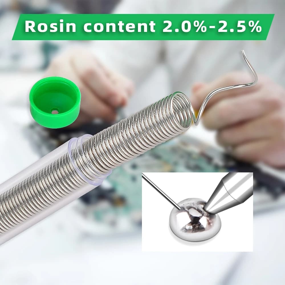 Rosin-Core Solder Wire | 0.8mm & 1.0mm Diameter | Lead-Free for Precision Electronics Repair - Thumbnail 5