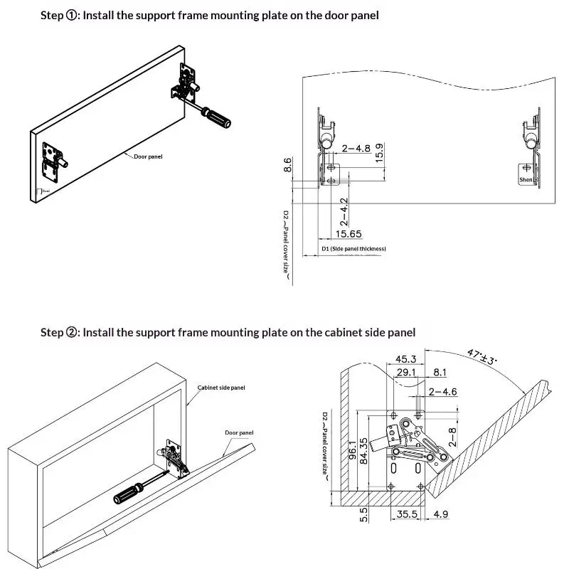 Self-Closing 45 Degree Pivot Hinges | For Tip-Out Trays & Sink Drawers | Kitchen Cabinet Hardware - Thumbnail 5