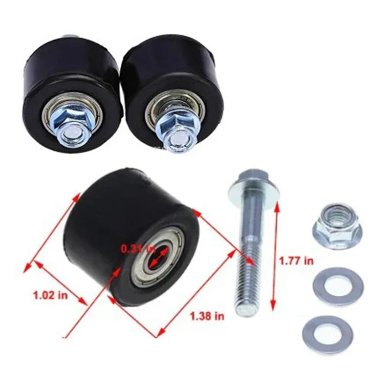 Chain Tensioner Roller Guide | 8mm Pulley Wheel Slider with Bolt | 2/1pcs Set for YFZ 350 - Thumbnail 2