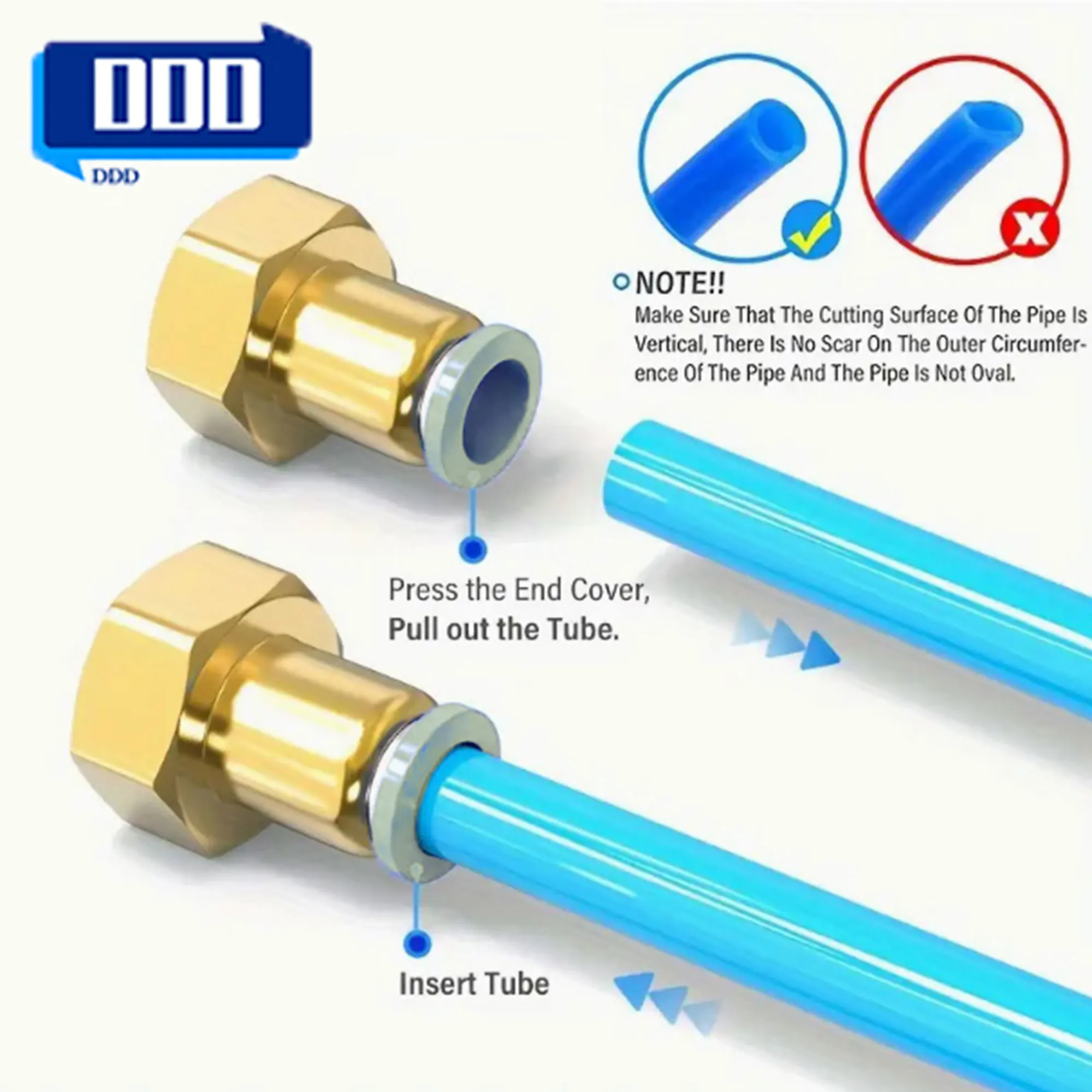 Air Hose Fittings Kit | 10-Piece Set | 4-12mm & 1/8 Sizes | Durable Pneumatic Connectors - Thumbnail 2
