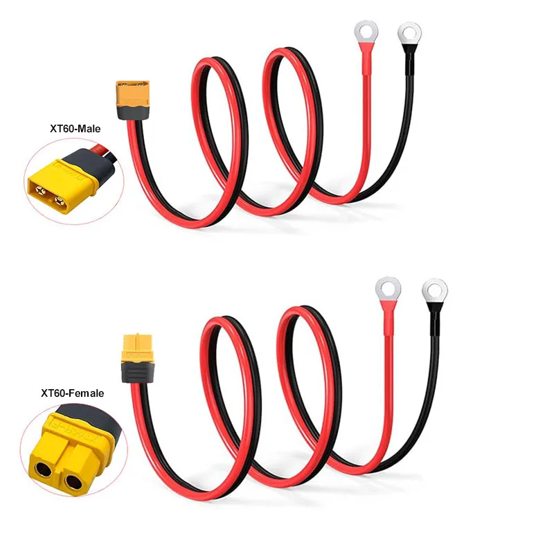 XT60 to M8 O-Ring Terminal Cable | 12/10 AWG Silicone | 1-10 Meter Custom Length - Thumbnail 3