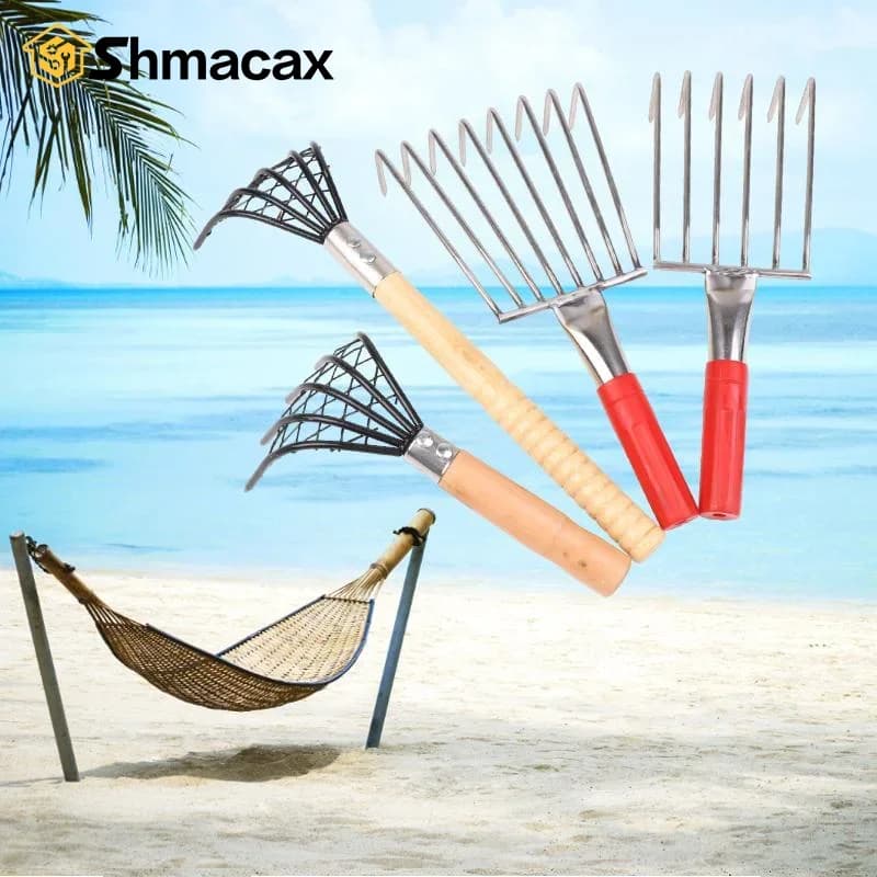 Multifunctional Rake | Beach Clam & Seafood Shell Collector | Garden Farm Digging Tool - Thumbnail 3