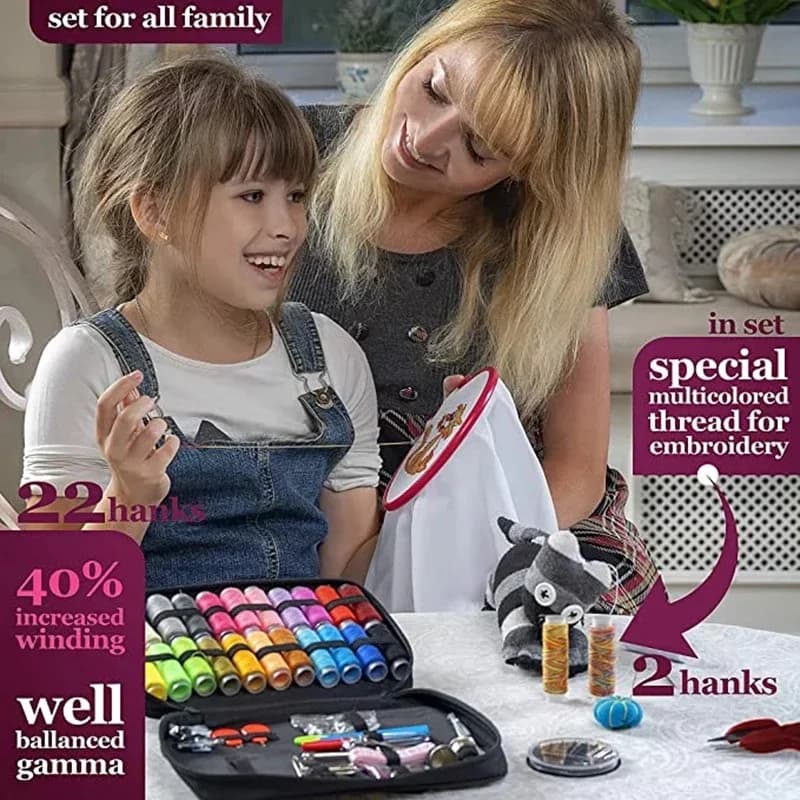 Sewing Kit | 98-Piece Complete Set for Quilting, Embroidery & Fabric Repair - Thumbnail 6