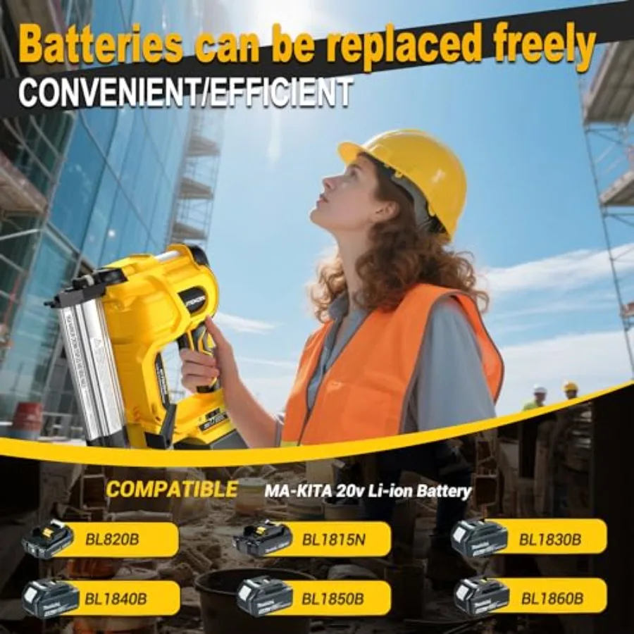 18V Cordless Brad Nailer & Staple Gun | 2-in-1 Tool | 18 Gauge 2-Inch Electric Nail Gun - Thumbnail 2