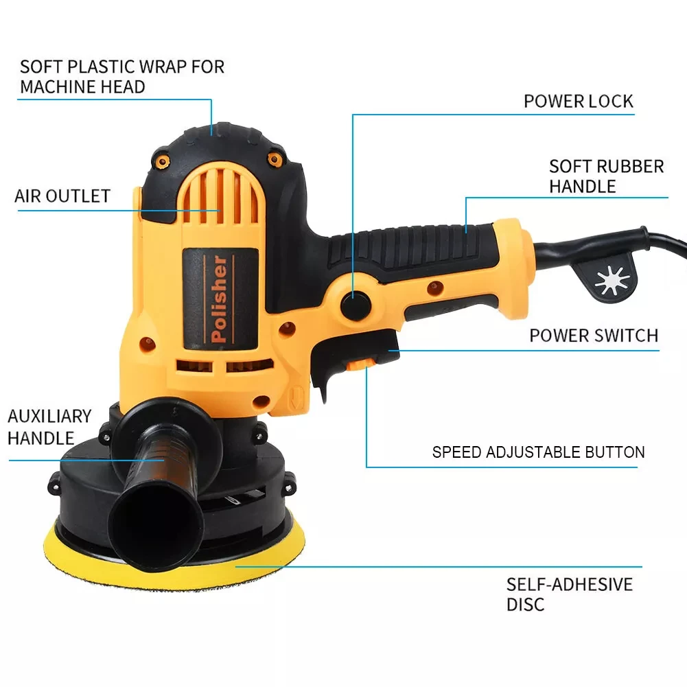 Dual-Action Car Polisher | Variable Speed Control for Waxing & Paint Correction - Thumbnail 2