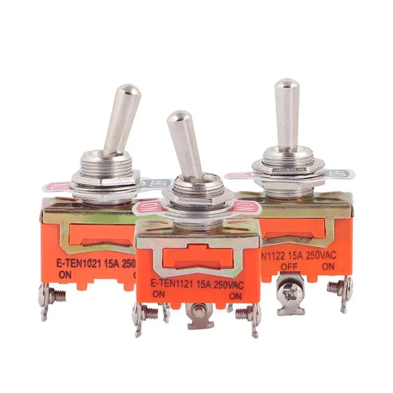 Mini Toggle Switch Set | SPST/DPDT | 250V 15A | 5-Piece Kit for Electronics & DIY - Thumbnail 3