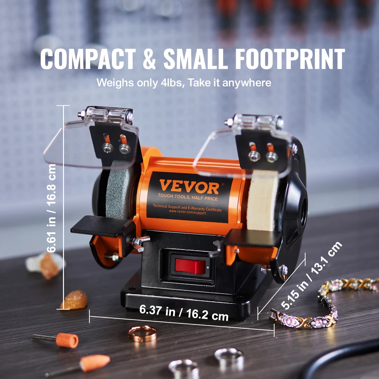 Bench Grinder & Polisher | Brushless Motor | Adjustable Speed for Jewelry & Gemstones - Thumbnail 4