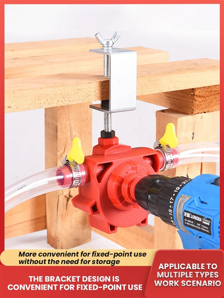 Drill Powered Transfer Pump | Self Priming for Oil & Water | Portable Round Shank Easy Installation - Thumbnail 2