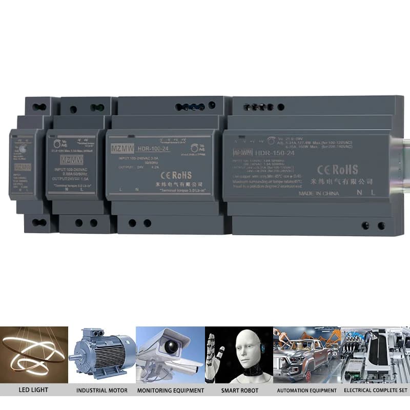 Ultra-Thin DIN Rail Power Supply | 15W AC/DC Converter | 100-240V to 12V/24V Industrial Transformer - Thumbnail 6