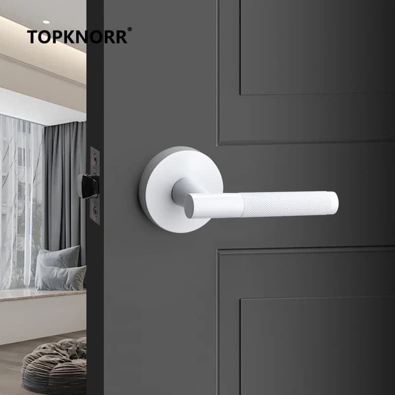 Bathroom Privacy Lock | Single Tongue Ball Passage Lock | Safe Interior Door Handle for Bedroom - Thumbnail 4