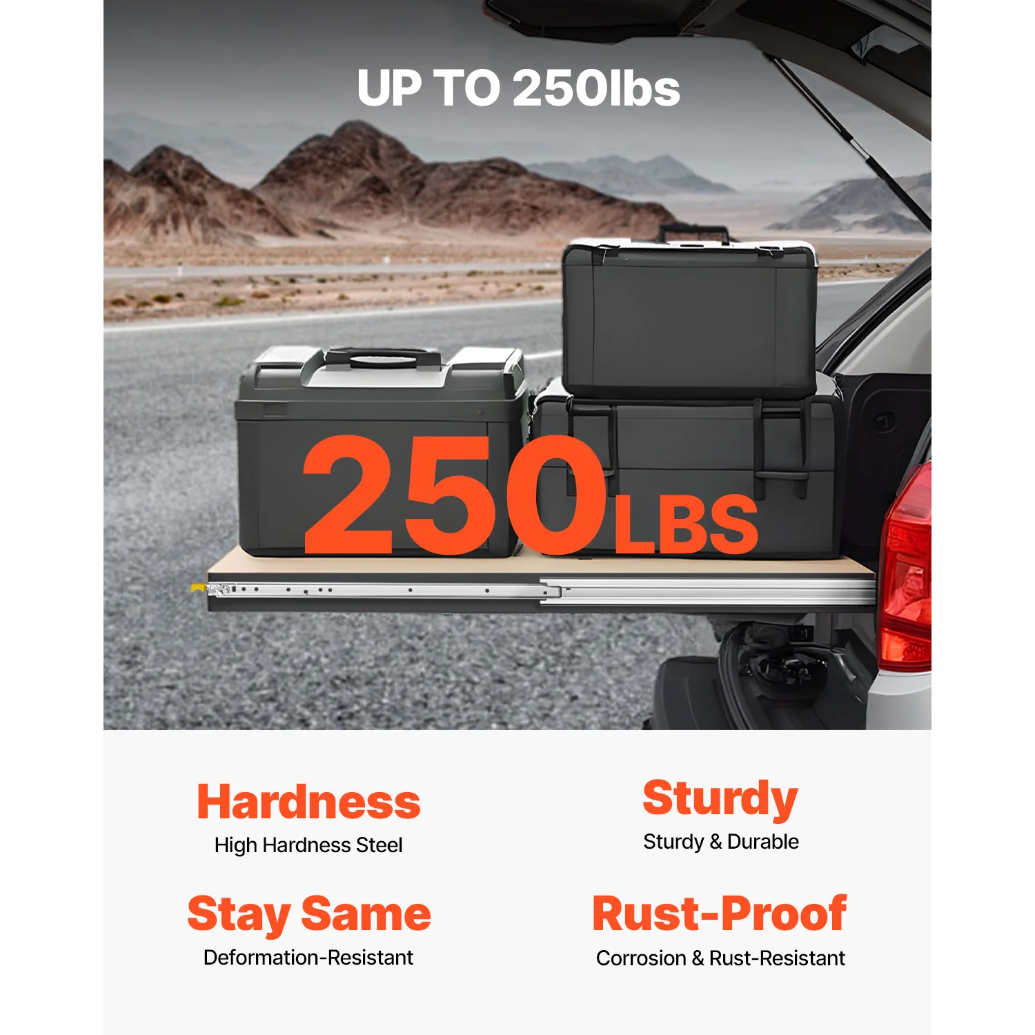 Locking Drawer Slides | 250 lb Load Capacity | Ball Bearing Side Mount | 16-60 Inch Set - Thumbnail 2