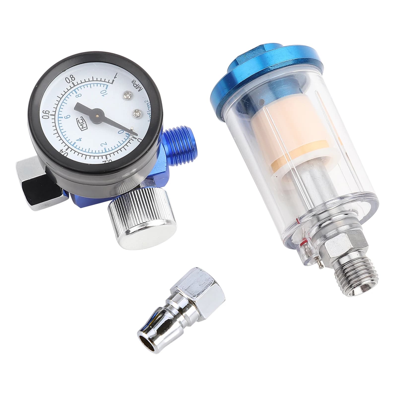 Inline Air Pressure Regulator | Pneumatic Spray Gun Filter & Water Separator Kit - Thumbnail 6