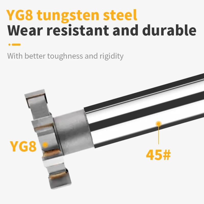 Heavy-Duty T-Slot Milling Cutter | YG8 Alloy Carbide Groove Tool | For Metal CNC Machining - Thumbnail 4
