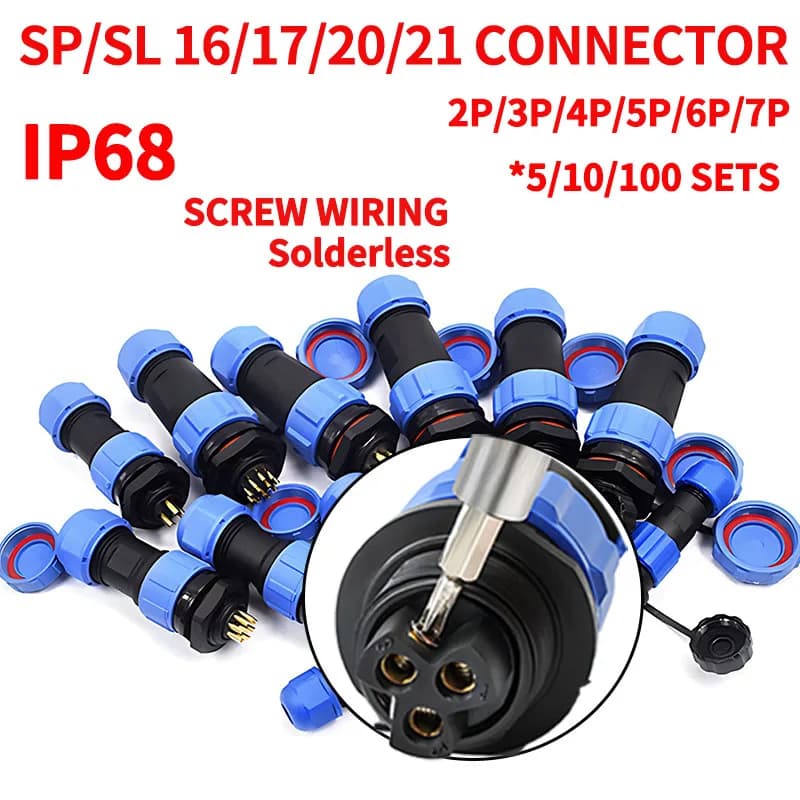 Waterproof Wire Connectors | IP68 Rated | Solderless Screw Terminals (2-7 Pin) - Thumbnail 2
