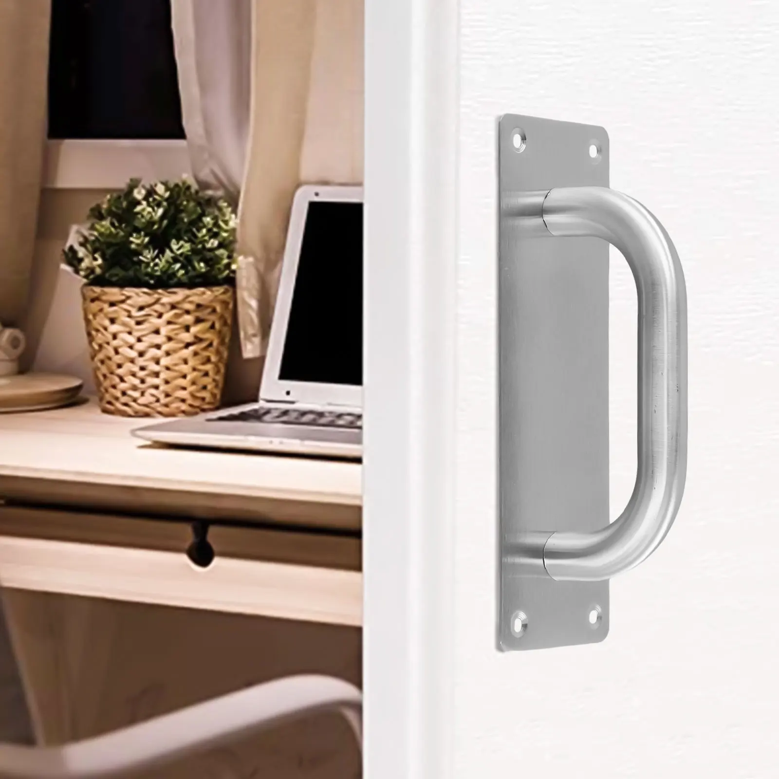 Heavy-Duty Sliding Door Pull | 200x65mm Stainless Steel | Push/Push Handle for Barn & Closet Doors - Thumbnail 4