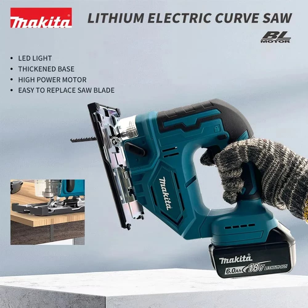 Makita DJV182Z 18V Cordless Barrel-Grip Jigsaw | 340W Brushless Motor | Professional Woodworking & Carpentry Tool - Thumbnail 2