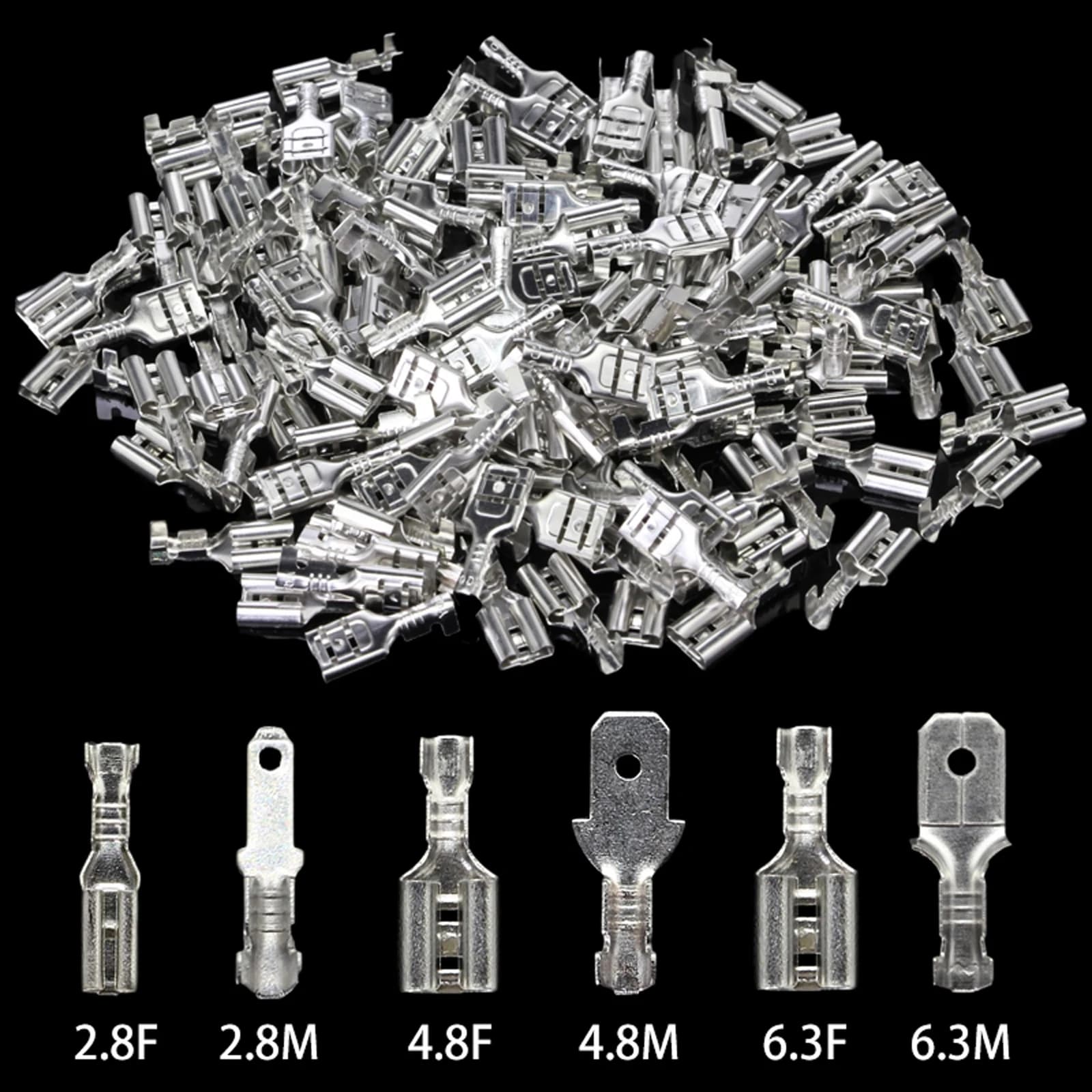 Spade Terminal Kit | Insulated Crimp Connectors | 2.8/4.8/6.3mm Assorted Sizes - Thumbnail 5