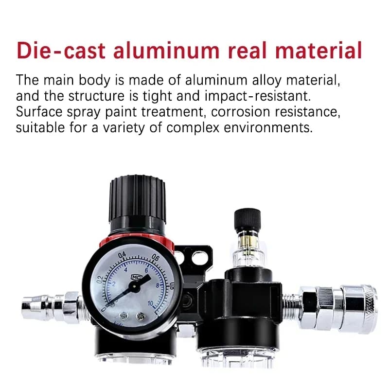 Air Compressor Filter Regulator Kit | AFC2000 & AFR2000 with Lubricator | G1/4 FRL Unit - Thumbnail 4