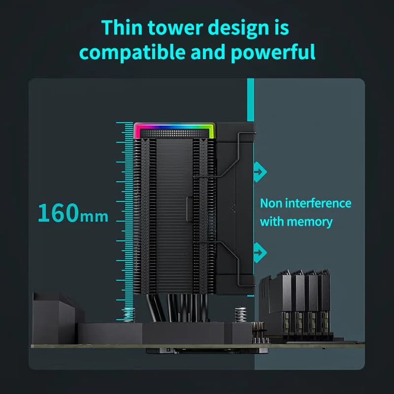 High-Performance CPU Air Cooler | 240W TDP | Digital Temperature Display | LGA1700/AM5 Compatible - Thumbnail 4