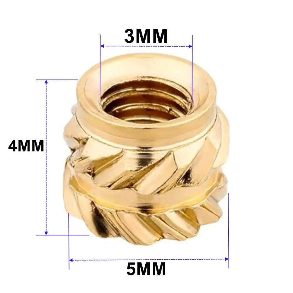 Heat Insert Nuts | Brass Knurled Threaded Inserts | 50/100 Pcs for 3D Printer Voron 2.4 - Thumbnail 2