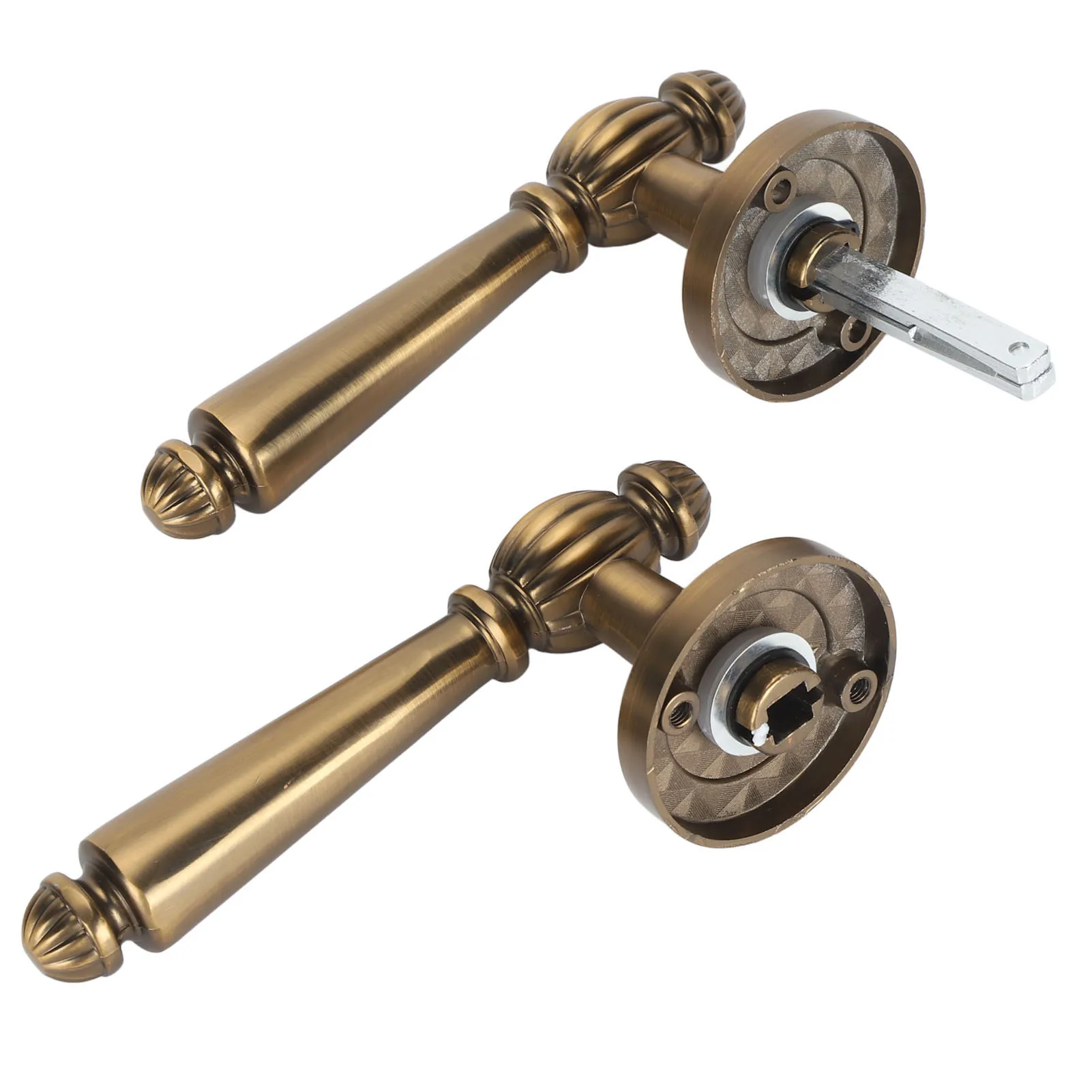 Bronze Door Handle Lock | Quiet Copper Core | Vintage Bedroom & Living Room Privacy Lock - Thumbnail 6