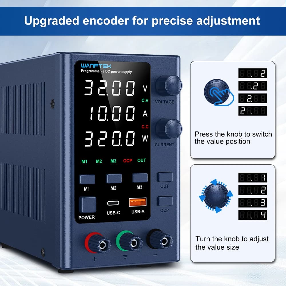 Adjustable DC Power Supply | 30V 5A Lab-Grade Precision | Digital Display & Memory Function - Thumbnail 6