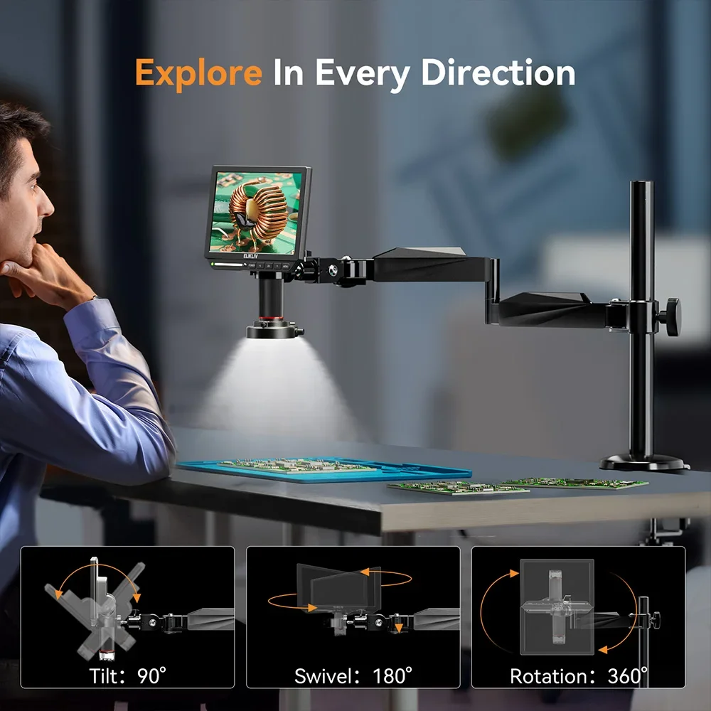 4K Digital Soldering Microscope | 2000X Magnification | 10.1 HD Display - Thumbnail 3