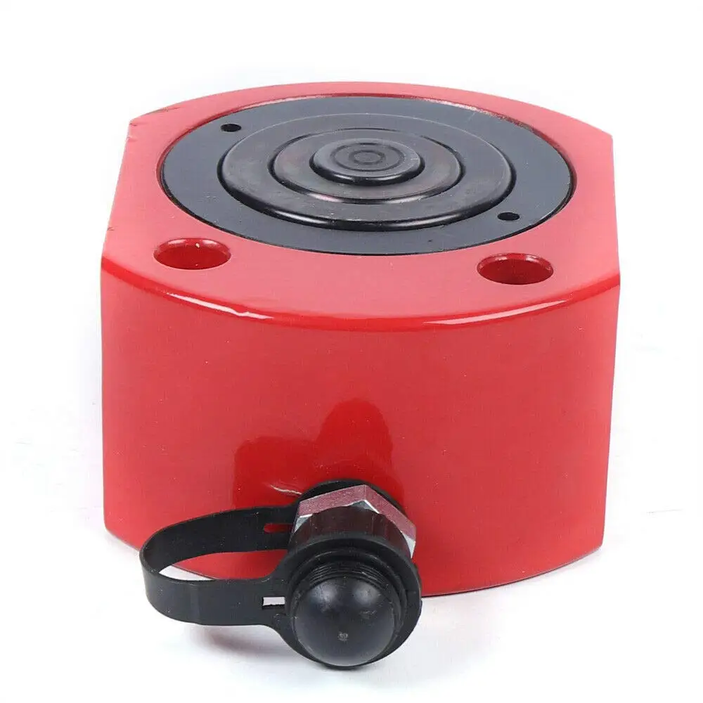 50 ton low profile hydraulic cylinder jack with 2.52 inch stroke, ideal for steel bridge construction and heavy machinery maintenance.