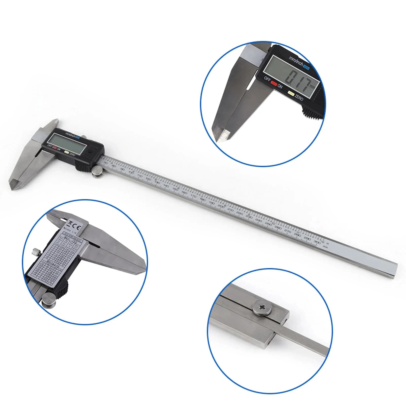 Digital Electronic Vernier Caliper | 0-300mm Measurement | Micrometer Display - Thumbnail 3